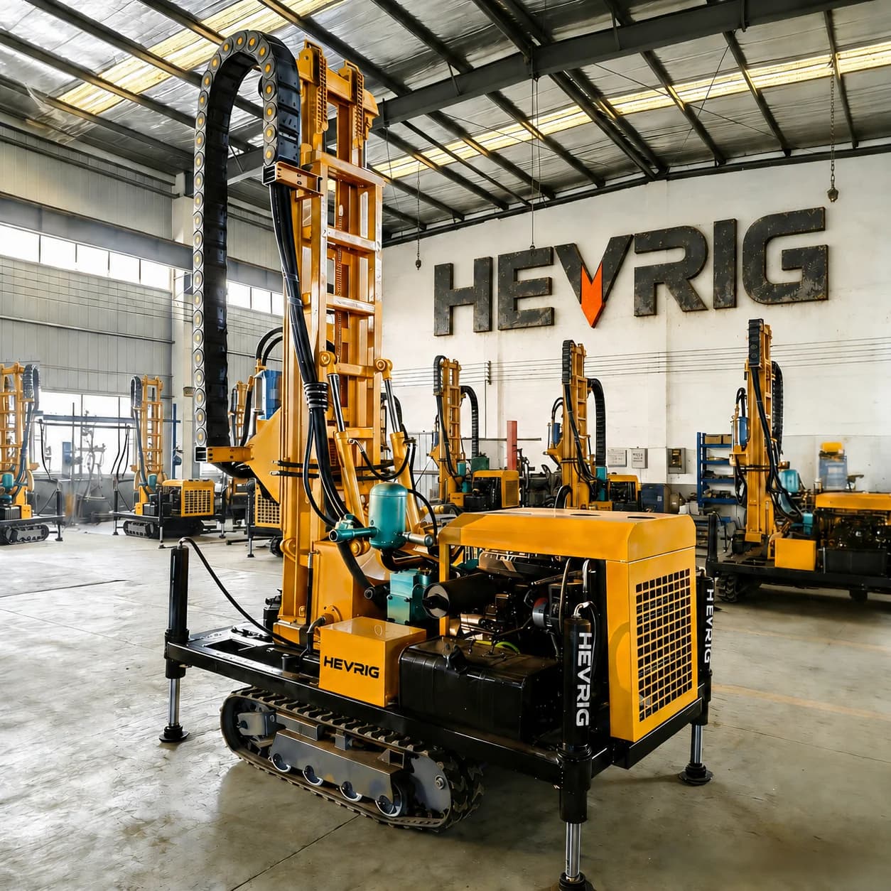 HEVRIG drilling rig on the factory floor