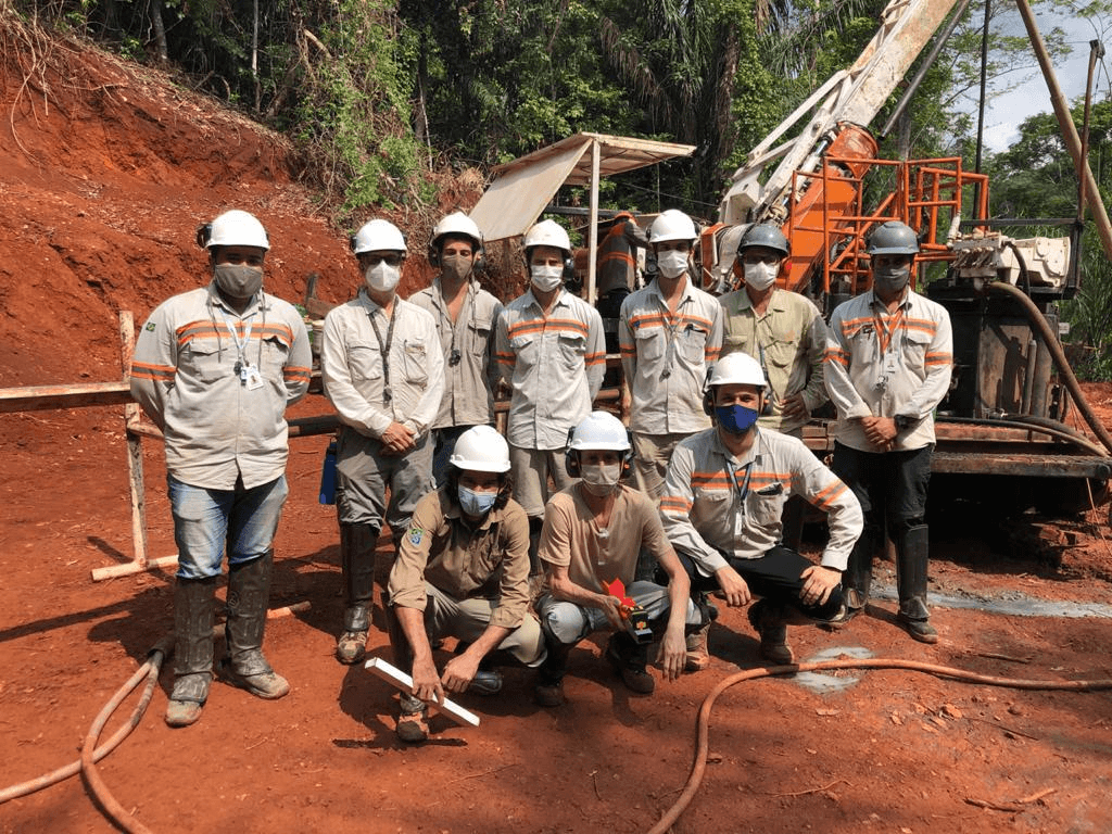 Drilling team at a tropical field project